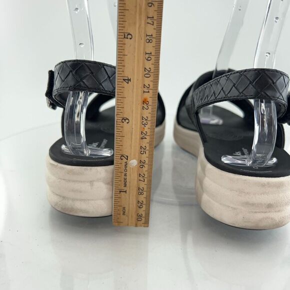 Clarks Womens Drift Sun Sandal Size 10 Black Woven Slingback Platform Wedge - Picture 8 of 16